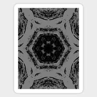 Black and White Contemporary Snowflake Mosaic Pattern Sticker